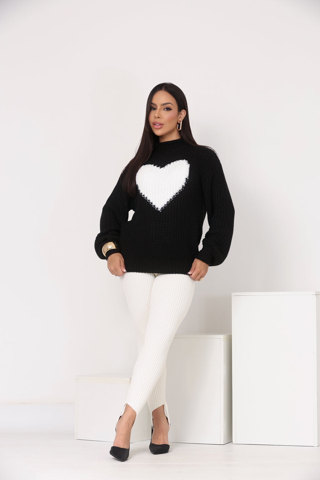 Blusa em Tricô Coração