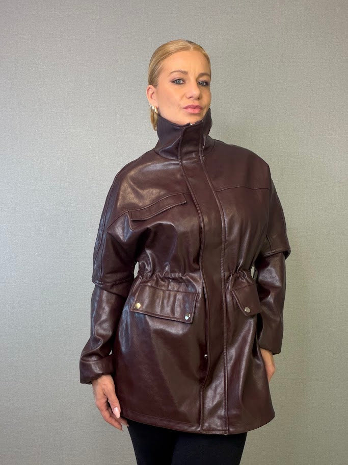 Jaqueta Parka em PU