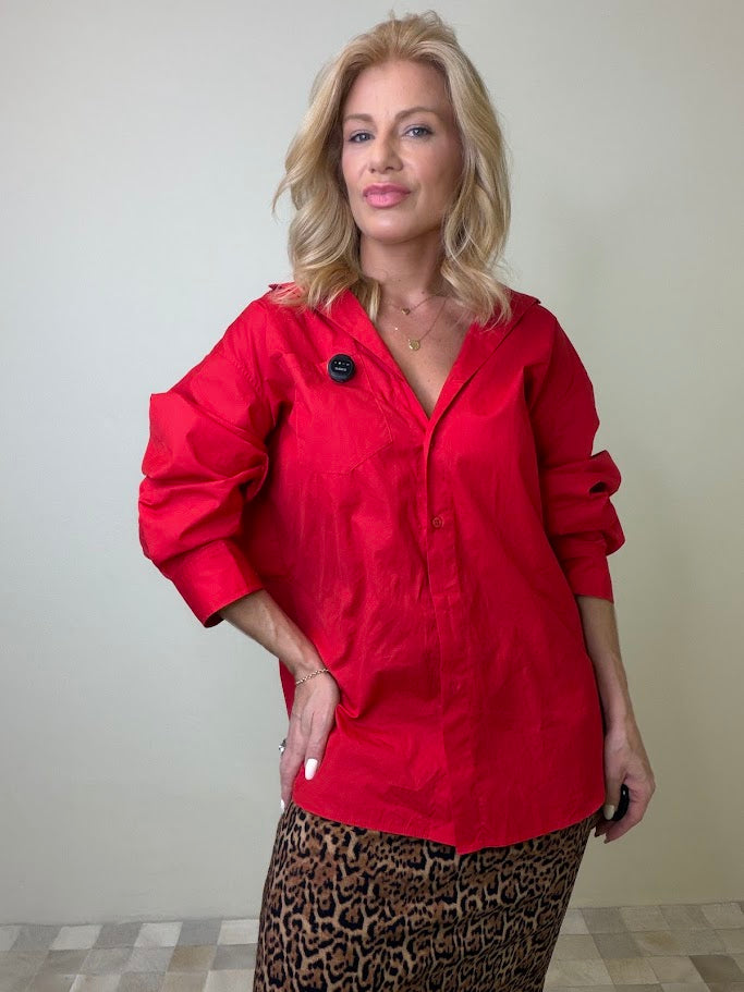Camisa Oversized em Tricoline Valentina