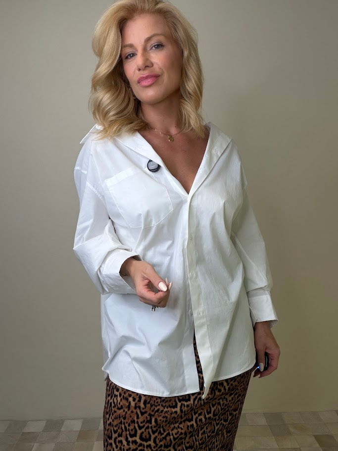 Camisa Oversized em Tricoline Valentina