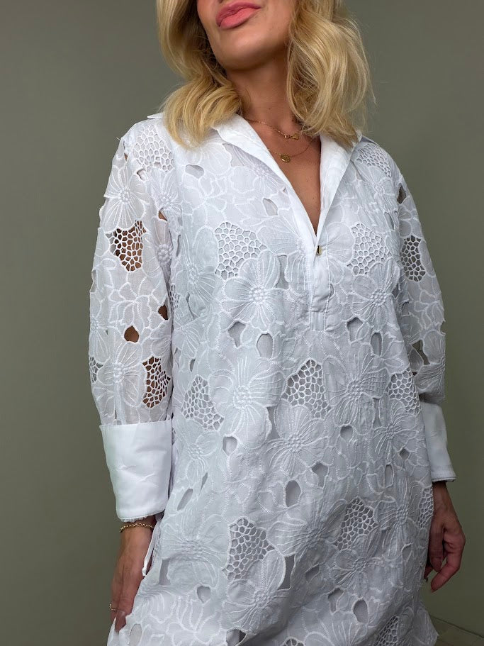 Vestido Lase Richelieu Bordado