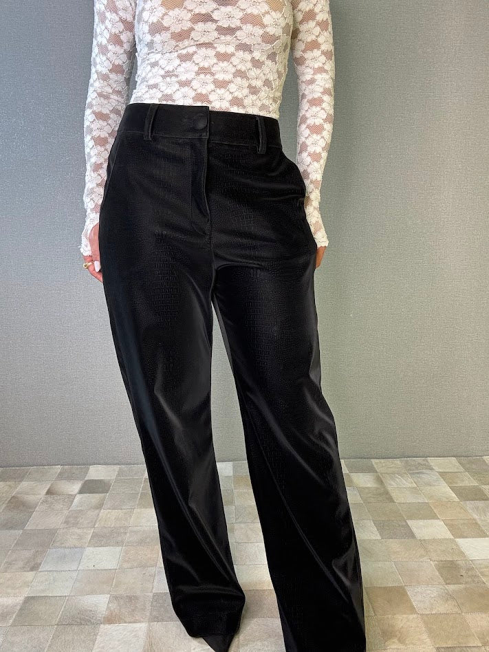 Calça Courino Wide Leg