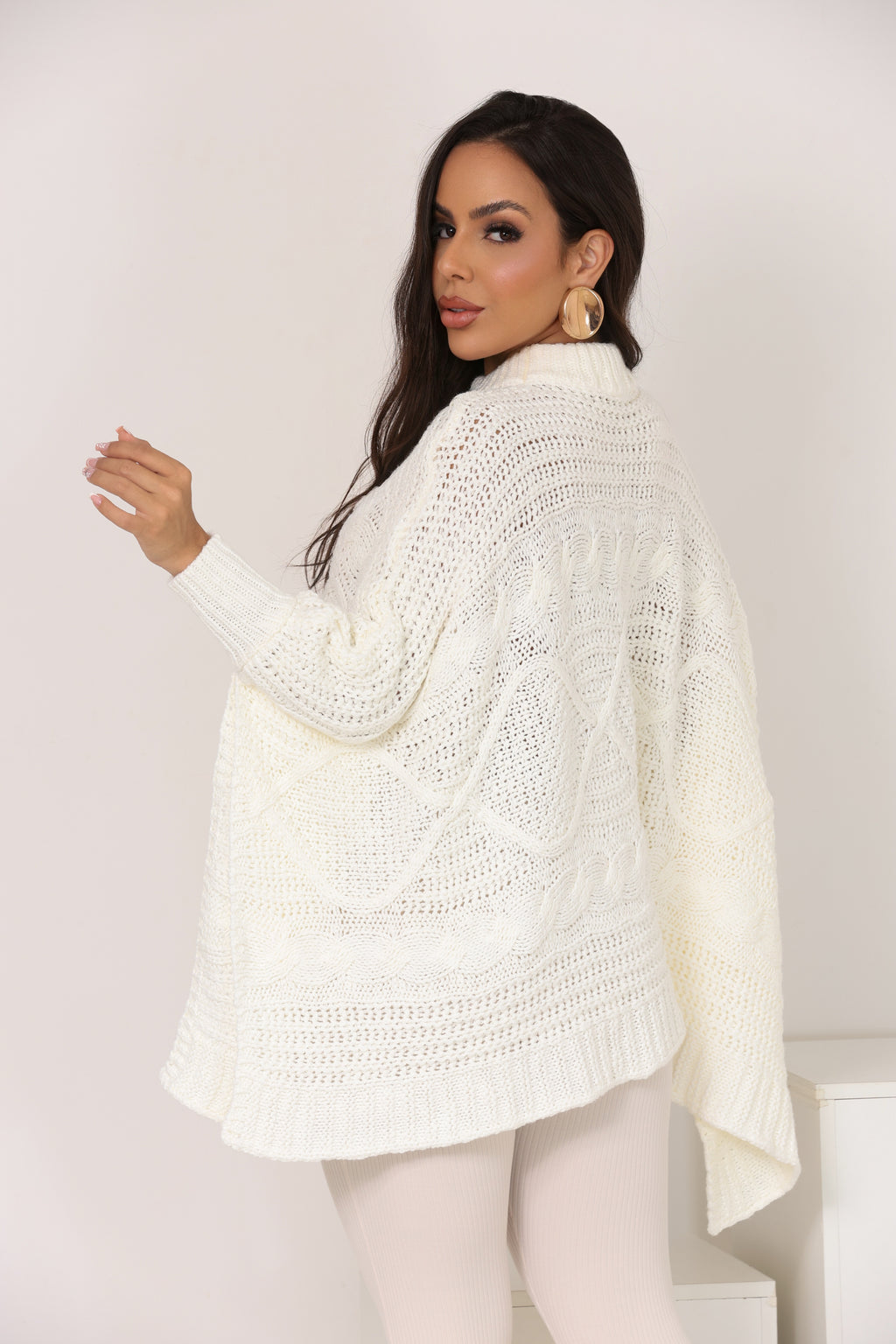 Blusa Poncho em Tricô