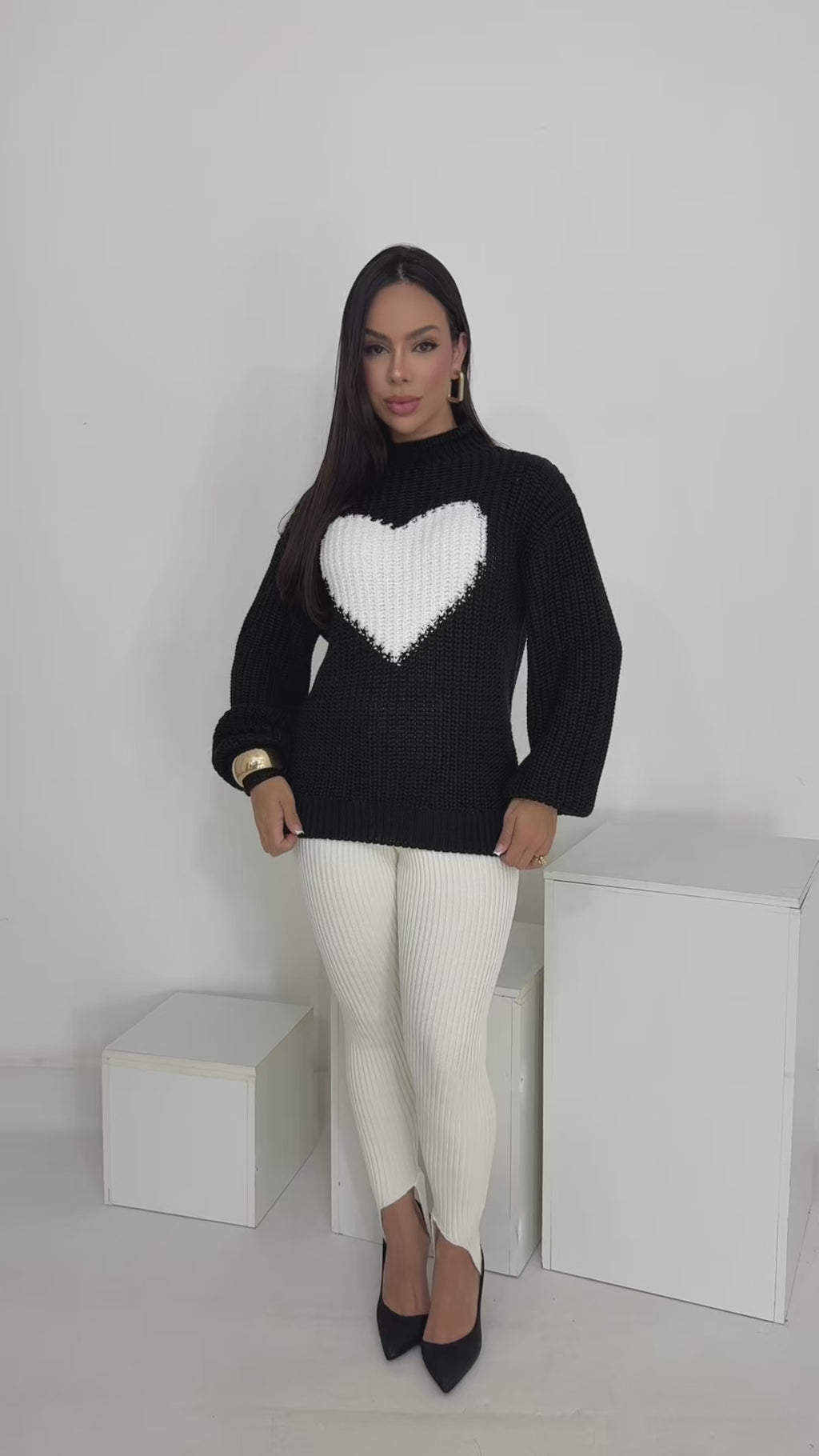 Blusa em Tricô Coração