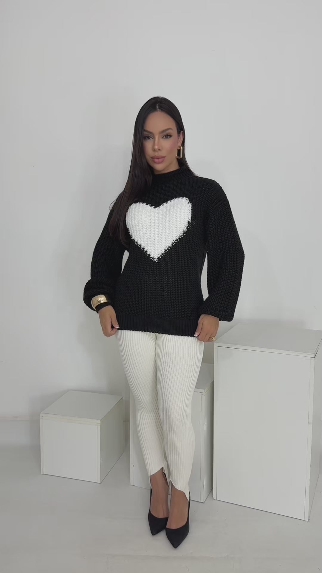 Blusa em Tricô Coração